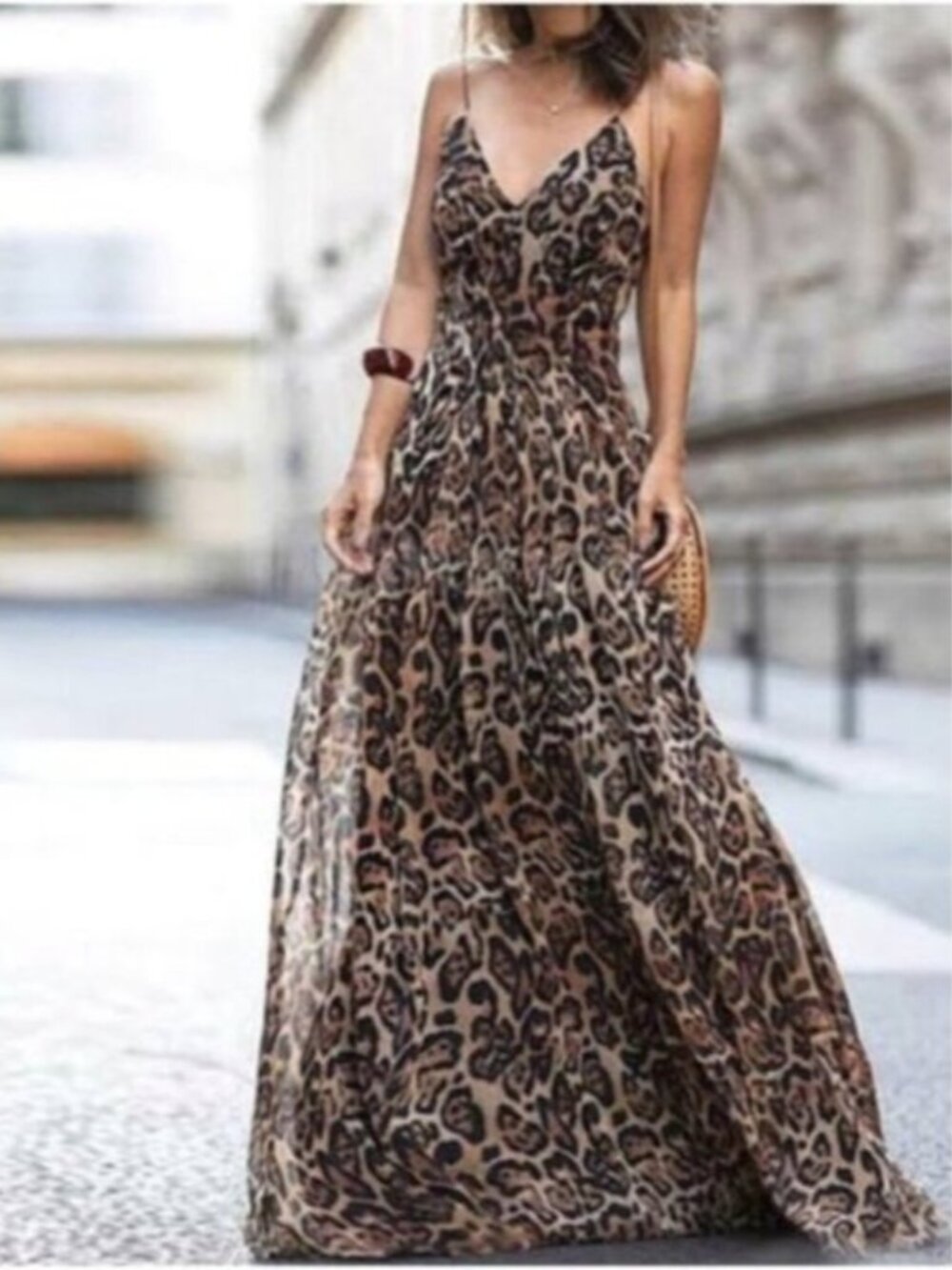 CLASSIC LEOPARD PRINT MAXI DRESS